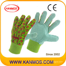 Printed-Flower Drill Cotton Fabric Garden Industrial Safety Work Gloves (41006)